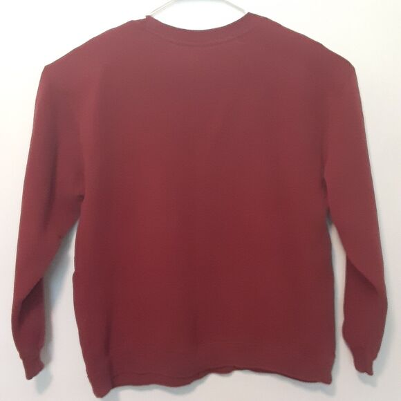 Vtg Starter Adult Mens L Red Crewneck Pullover Blank Sweatshirt - Picture 5 of 7